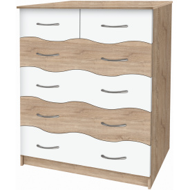 Комод Фокут (плюс) МАКСІ МЕБЛІ Хвиля Дуб сонома/Білий гладкий (10842)