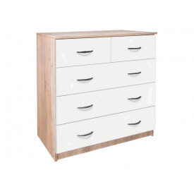 Комод Болеро mini 5 ящиків (плюс) з фарбованими МДФ фасадами МАКСІ МЕБЛІ Дуб сонома/Білий (5103158)