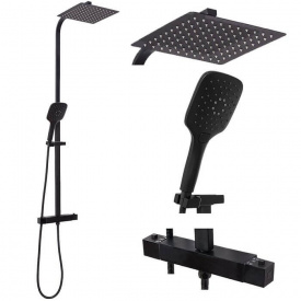 Душовий гарнітур із термостатом Rea JET чорний матовий (Rea-P9411)