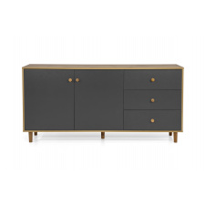 Комод UrbanOak-5 2ДВ 3ШУХ (Антрацит + Дуб Аппалачі, 159x39x77 см) IMI