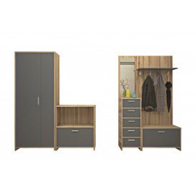 Набір у передпокій NordicNest (Дуб Аппалачі + Антрацит, 280х34х200 см)