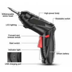 Акумуляторний поворотний шуруповерт VigohA 47 в 1 USB в валізі Дзензелівка