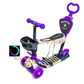 Самокат детский 5 в 1 Flowers Разноцветный (1954264907)