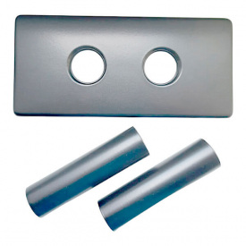 Подвійна розетка Schlosser 150/70 мм L=50 + 2 трубки d=22 Антрацит