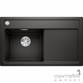 Гранитная кухонная мойка на одну чашу с сушкой Blanco Zenar 45S Silgranit PuraDur 526034 черный, чаша слева
