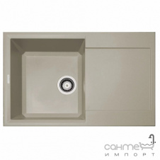 Прямоугольная гранитная кухонная мойка на одну чашу с сушкой Fancy Marble Altisimo 12607ХХХХ старый камень