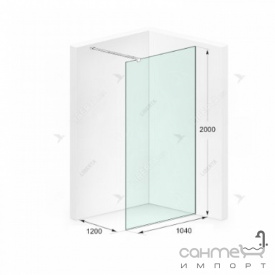 Душевая перегородка Liberta Roma 1040x2000 профиль хром/стекло с покрытием