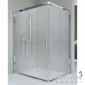 Прямоугольная душевая кабина Veronis Unimar XL 1000x800 профиль хром/матовое стекло