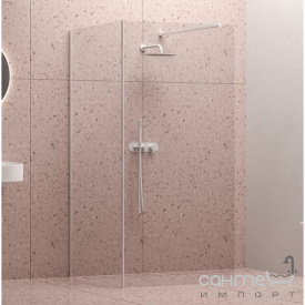 Прямоугольная пристенная бездверная душевая кабина Ravak Walk-In GW1CD4E00Z1 прозрачное стекло/белый
