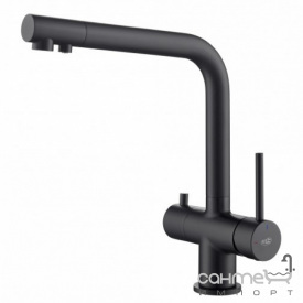 Смеситель для кухни с изливом для фильтрованной воды Blue Water Crystal Czarny Mat матовый черный