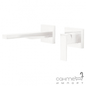 Встраиваемый смеситель для раковины с изливом 185 мм Tres Cuadro Exclusive 006.200.12.BM матовый белый