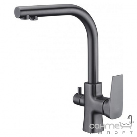 Смеситель для кухни с изливом для фильтрованной воды Blue Water Tivoli Grafit (Gun Metal) графит