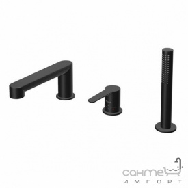 Смеситель для ванны врезной на 3 отверстия Ravak Puri Black X070186 матовый черный