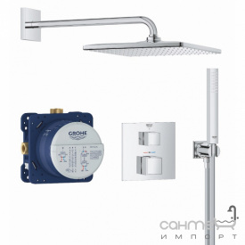 Душевая система скрытого монтажа с термостатом Grohe Grohtherm Rainshower 310 Mono Cube 34868000 хром