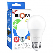 Світлодіодна лампа Biom BT-511 A60 12W E27 3000К матова (00-00001431)