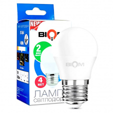 Светодиодная лампа Biom BT-544 G45 4W E27 4500К матовая (00-00001414)