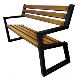 Скамейка садово-парковая Tobi Sho "Улитка" в стиле Лофт с подлокотниками 1,7 м цвет дуб