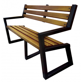 Скамейка садово-парковая Tobi Sho "Улитка" в стиле Лофт с подлокотниками усиленная 2,6 м цвет дуб