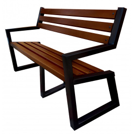 Скамейка садово-парковая Tobi Sho "Улитка" в стиле Лофт с подлокотниками усиленная 2,2 м цвет каштан