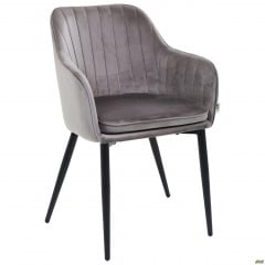 Кресло обеденное Paula вельвет серый Петрове