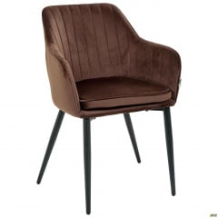 Кресло обеденное Paula вельвет коричневый Тернопіль
