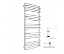 Полотенцесушитель комбинированный Terma Alex 1140x400 White, тен ONE + вентиль Unico