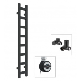 Рушникосушка комбінована Terma Easy 640x200 Black mat,тен MOA+вентиль Integra