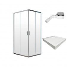 Душова кабіна Radaway Alienta C 900х900х1900 + піддон Lupo + сифон R500 (10239090-01-01KL500)