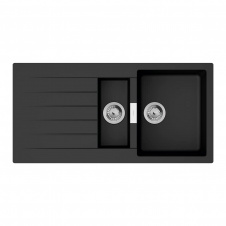 Мийка кухонна Hansgrohe S52, граніт, з сушилкою зліва, чорний графіт (43357170)