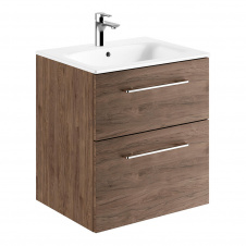 Тумба Geberit Selnova Square 600х480мм з умивальником, горіх темний (501.238.00.1)