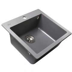 Гранітна мийка Globus Lux AOSTA 490x455-А0003, сiрий металiк Вольнянск