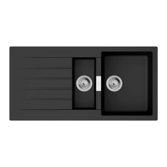 Мийка кухонна Hansgrohe S52, граніт, з сушилкою зліва, чорний графіт (43357170) Геническ