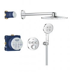 Душова система прихованого монтажу Grohe Grohtherm SmartControl 310 мм, з термостатом, хром (34863000) Васильков