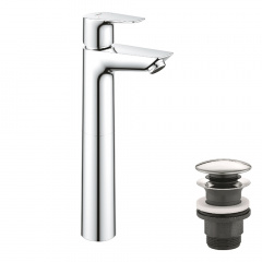 Змішувач для раковини Grohe QuickFix StartEdge XL-Size з донним клапаном, хром (23777001) Талалаевка