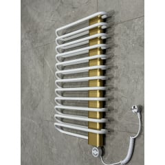 Рушникосушка електрична Terma Michelle 780x500 White, панель Brass Каменское