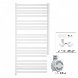 Полотенцесушитель комбинированный Terma Marlin 1185x530 White тен MOA + вентиль Integra 