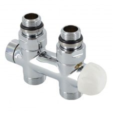 Термостатический узел Carlo Poletti Twin Thermo прямой 1/2″ Зx3/4″ EK 50 мм хром