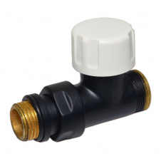 Термостатический клапан Carlo Poletti COMPACT-THERMO-V1 1/2″х24-19 прямой BLACK MATTE