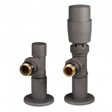 Дизайн краны радиаторные угловые Ideale с термоголовкой 1/2”x1/2” ВЗ графит