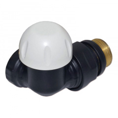 Термостатический клапан Сarlo Poletti FIRST CORNER трехосевой 1/2″ DX правый BLACK MATTE Тернопіль