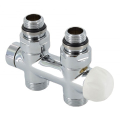 Термостатический узел Carlo Poletti Twin Thermo прямой 1/2″ Зx3/4″ EK 50 мм хром Киев