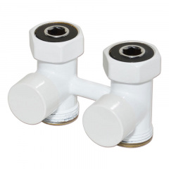 Кран нижнего подключения Carlo Poletti First Piastre 3/4" F x 3/4" EK прямой белый Київ