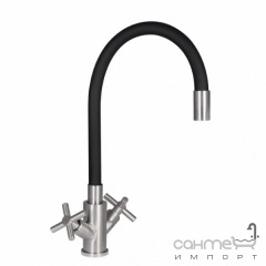 Смеситель для кухни с гибким изливом Lidz Wind LDWIN013F3NKS43392 нерж. сталь/черный Луцк