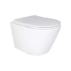 Унитаз подвесной Qtap Swan Ultra Quiet сиденье Slim Duroplast, безободковый White