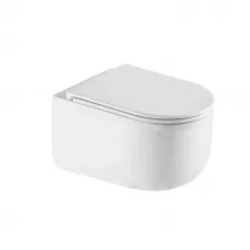 Унитаз подвесной Qtap Taurus Ultra Quiet сиденье Slim Duroplast, безободковый, White