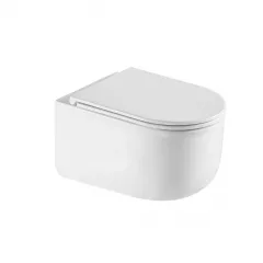 Унитаз подвесной Qtap Taurus Ultra Quiet сиденье Slim Duroplast, безободковый, White Запоріжжя