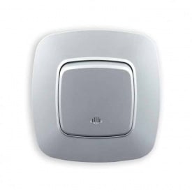 Вимикач 1-клавішний Horoz Electric ELA з підсвічуванням срібло (112-007-0003-020)