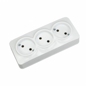 Розетка потрійна без заземлення Horoz Electric POWER MAX-3 біла (104-008-0001-010)