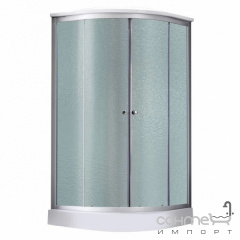 Полукруглый гидромассажный бокс Lidz Tani SBM90x90.SAT.LOW.FR профиль сатин, стекло Frost, стенки белые Івано-Франківськ