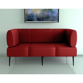 Диван офисный Tobi Sho Бенно-1 с подлокотниками и конусной ногой 1800х720х750 кожзам Красный 2210